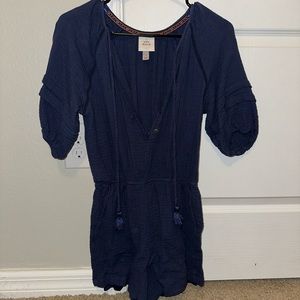 Navy Linen Romper